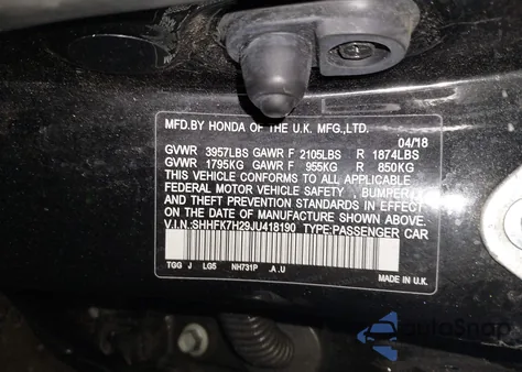 2018 Honda Civic Lx z USA, uszkodzony, nr VIN SHHFK7H29JU418190